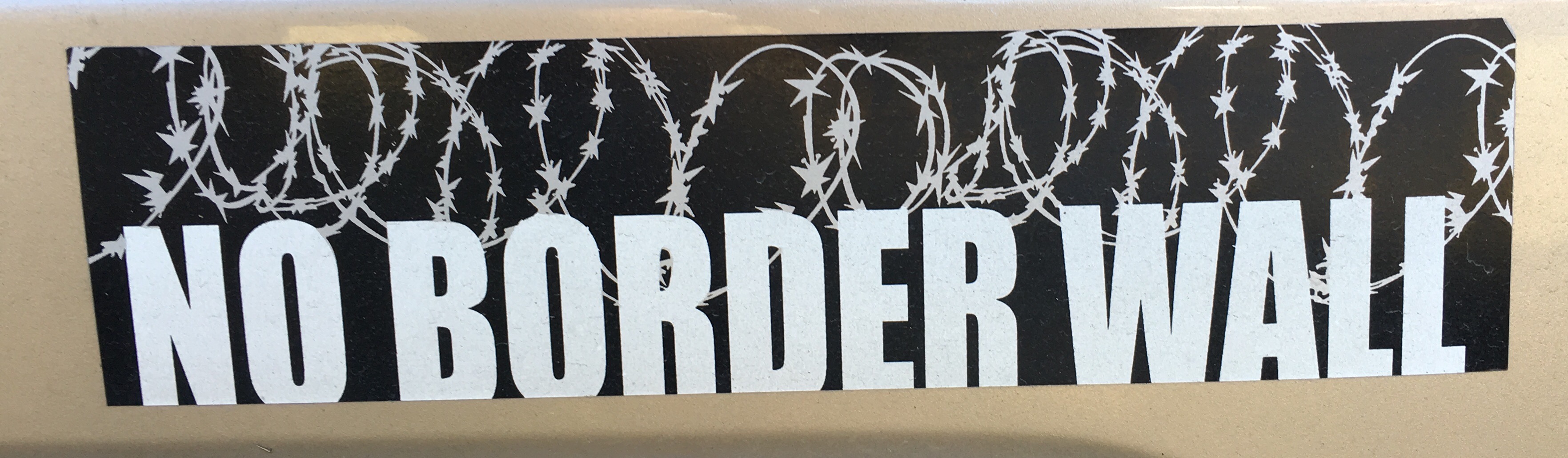 Bumper Sticker No Border Wall